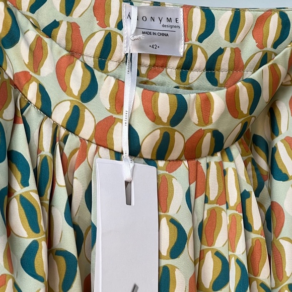 NWT Anonyme Designers Satin Midi Skirt, size 6 in mint coffee - Picture 3 of 3